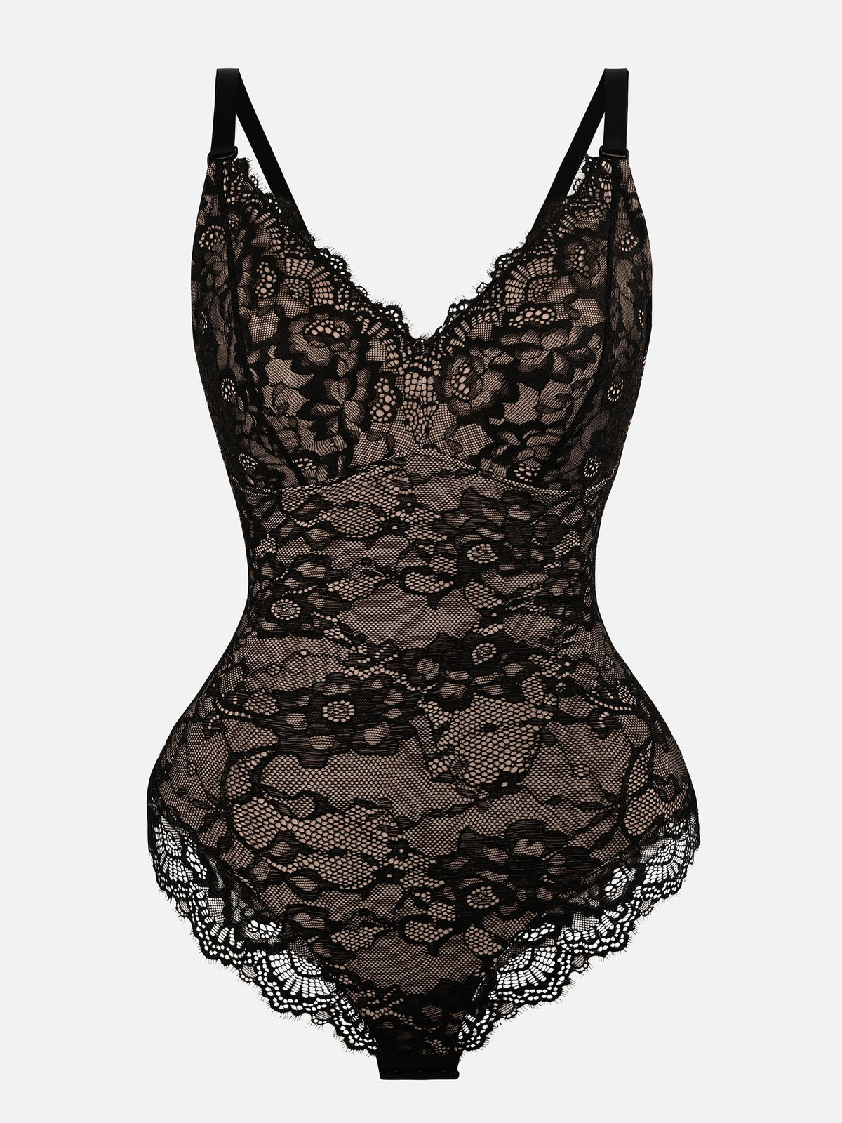 Lace V-Neck Stretch Bodysuit