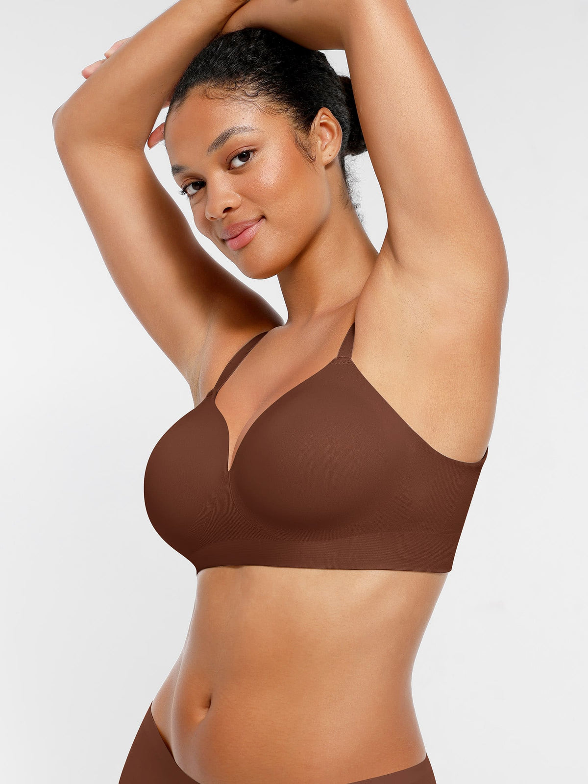Wireless Seamless Push-Up V-neck Bra