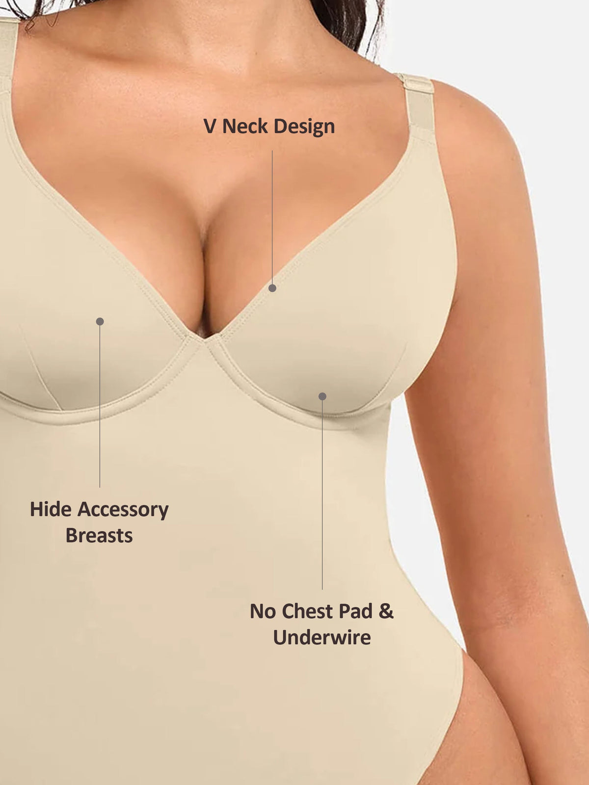 V-Neck Tummy Control Bodysuit