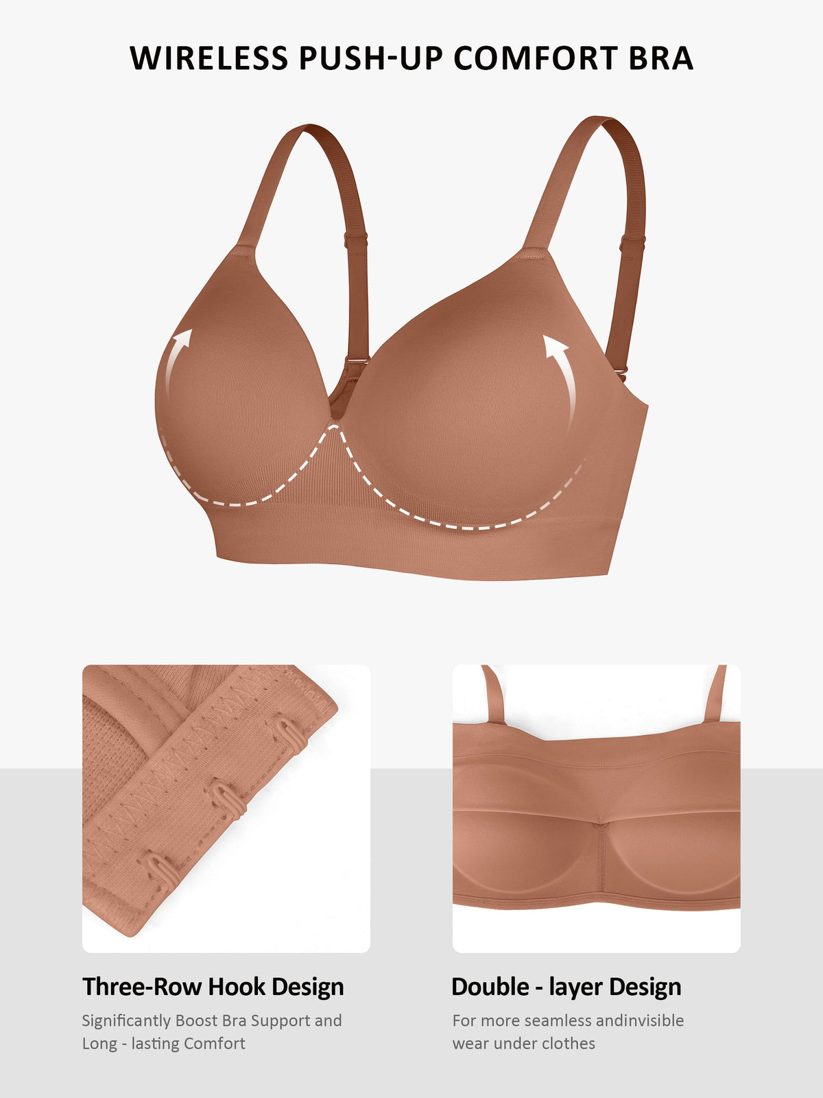 Full Coverage Wireless Bra + Push-Up Seamless Bra