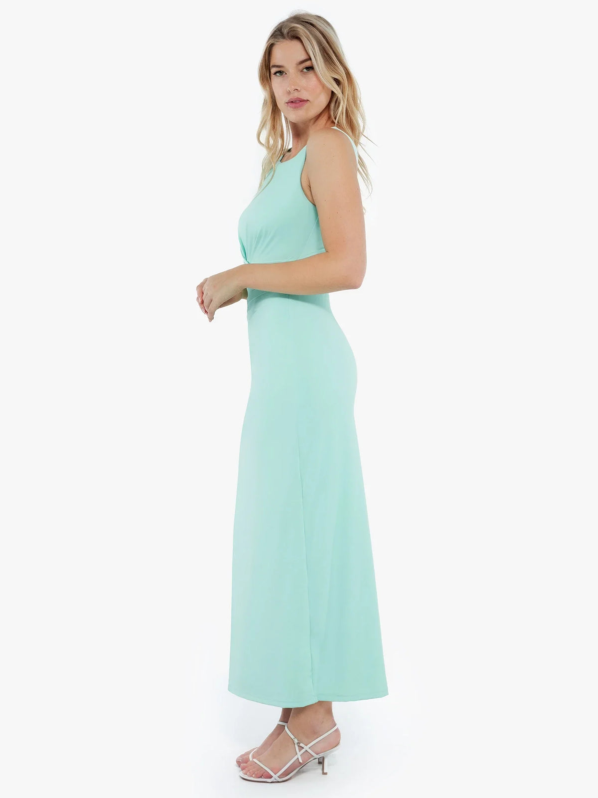 Popilush Shapewear Boatneck Draped Sculpting Maxi Dress