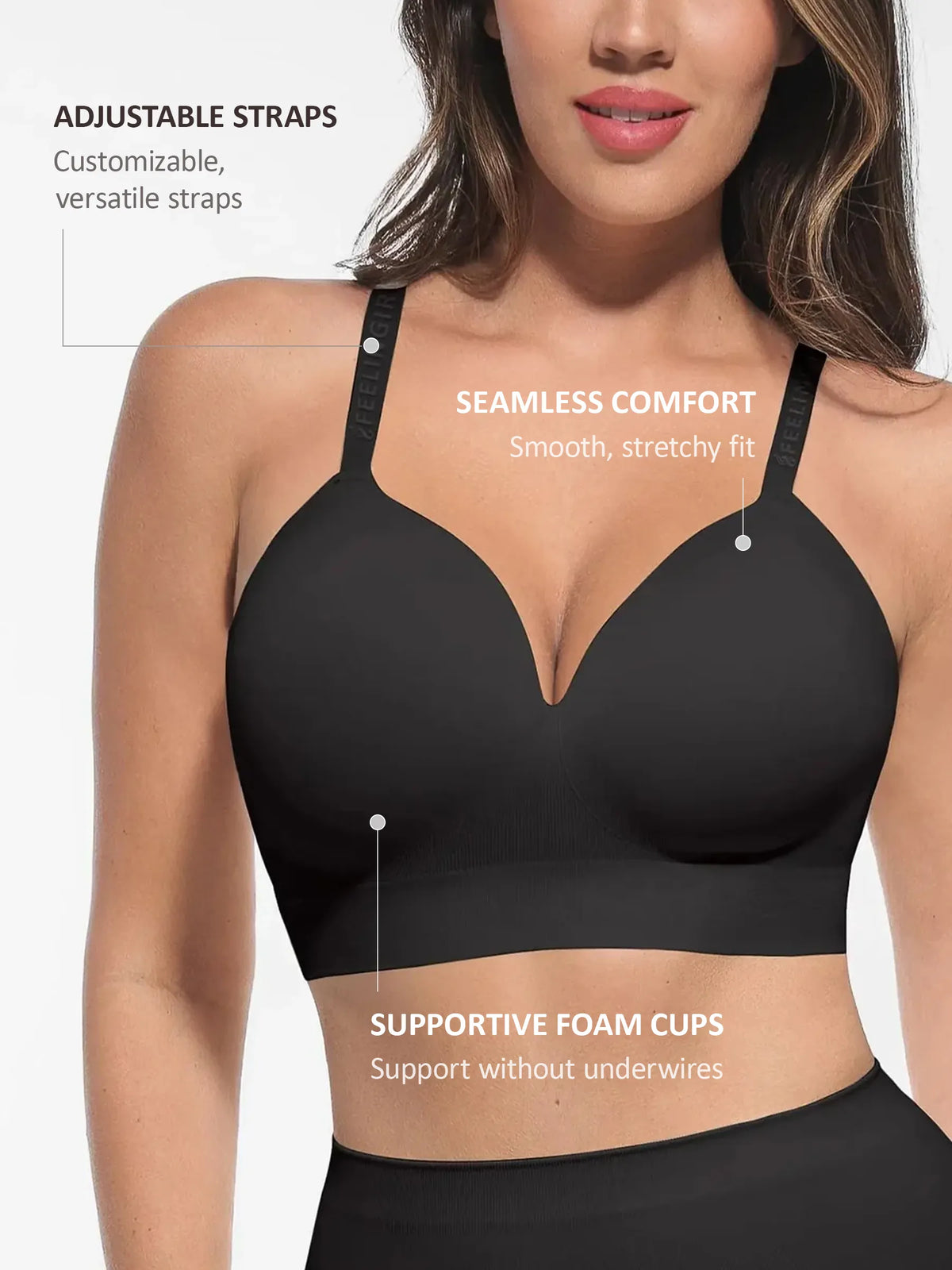 Wireless Push-Up Adjustable Full Coverage Bra