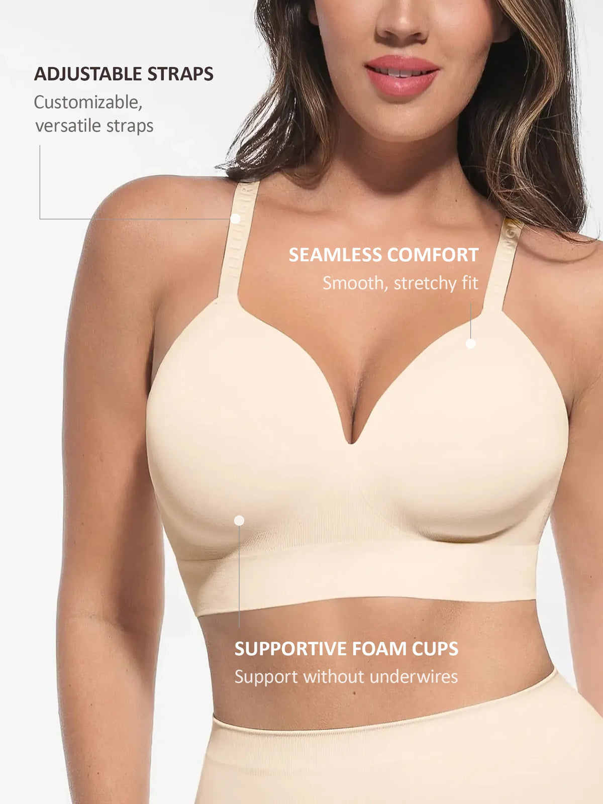 Wireless Push-Up Adjustable Full Coverage Bra