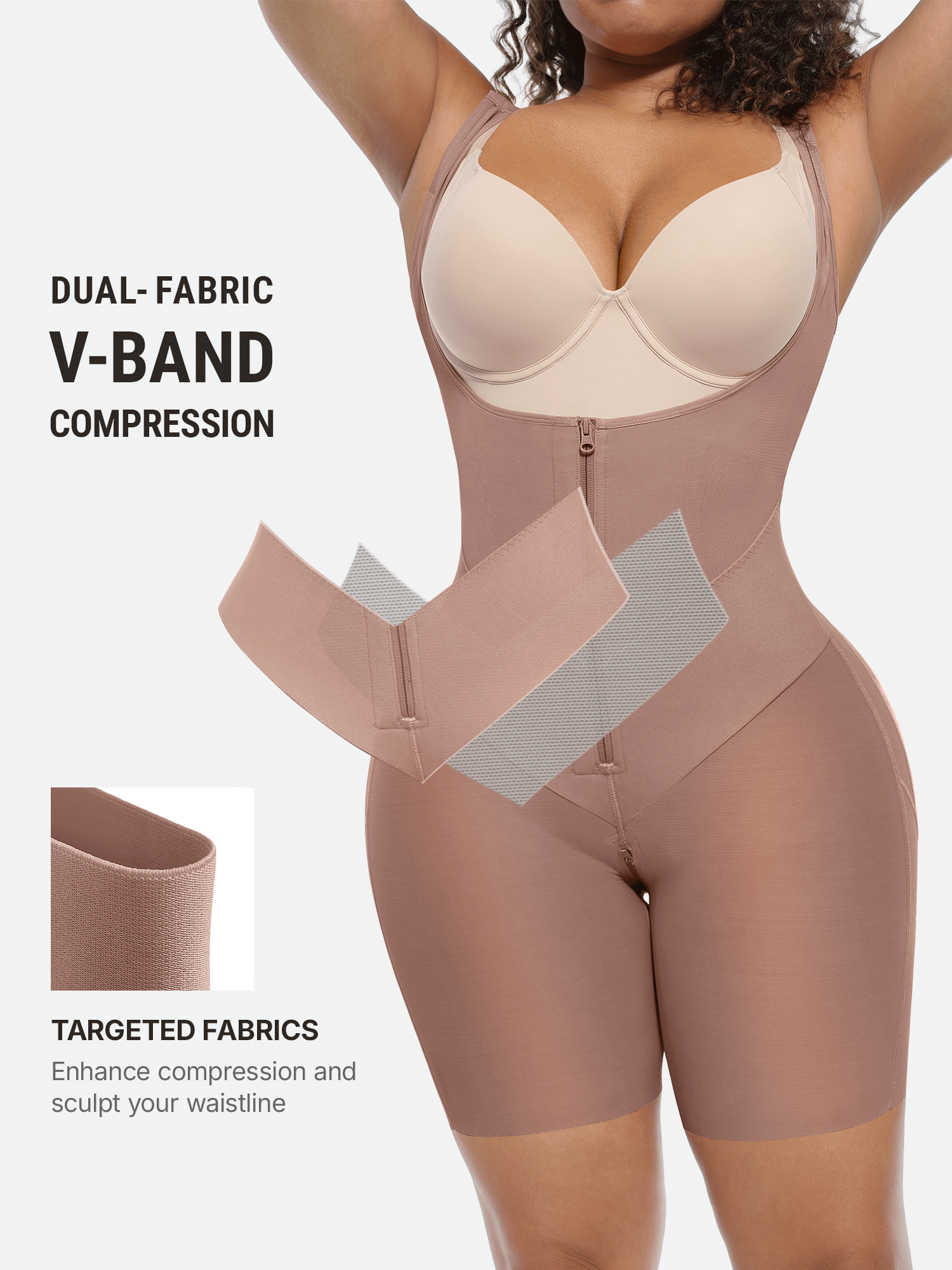 V-Shaped Faja Tummy Control Butt Lift Shapewear Bodysuit