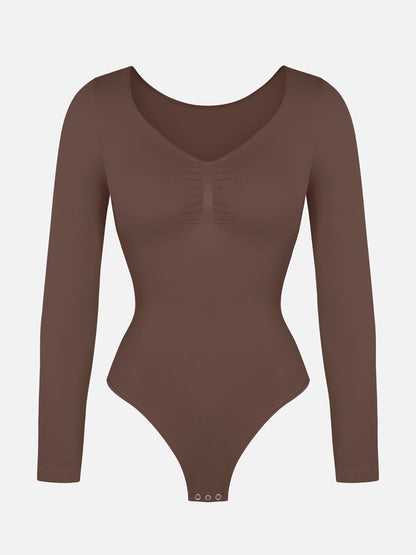 Seamless Supportive Long Sleeve Tummy Control Bodysuit [BOGO]