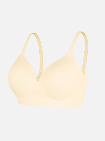 Wire-Free Wide Straps Bra + Push-Up Seamless Bra
