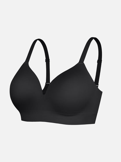 Wire-Free Wide Straps Bra + Push-Up Seamless Bra