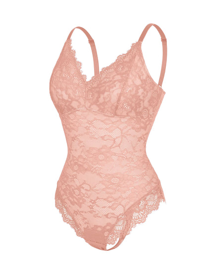 Lace V-Neck Stretch Bodysuit [BOGO]
