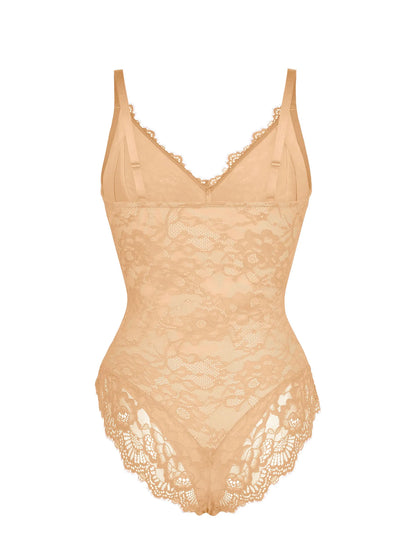 Lace V-Neck Stretch Bodysuit
