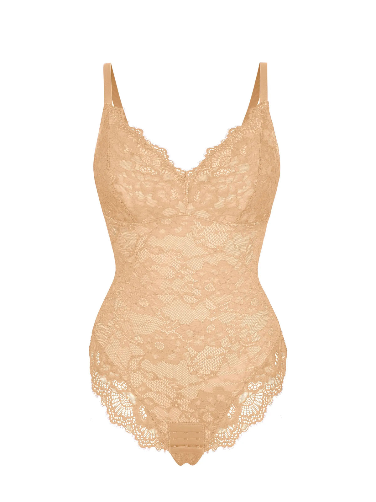 Lace V-Neck Stretch Bodysuit [BOGO]