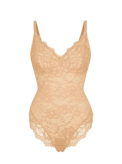 Lace V-Neck Stretch Bodysuit [BOGO]