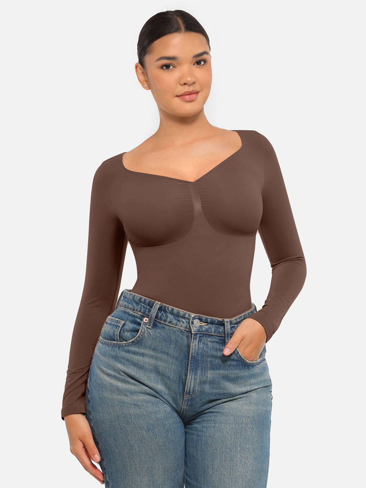 Seamless Supportive Long Sleeve Tummy Control Bodysuit [BOGO]