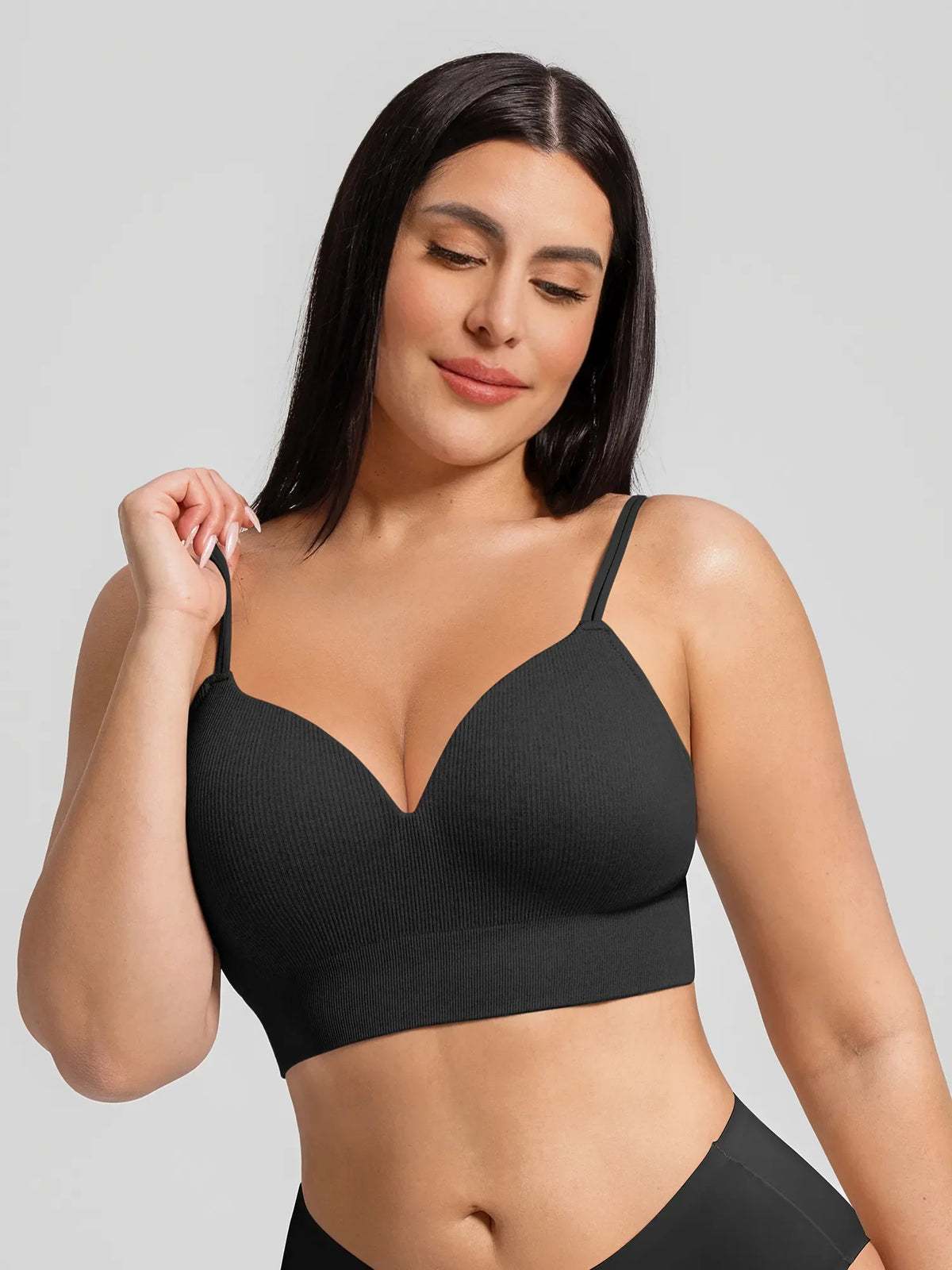 Adjustable Seamless Wireless Ribbed Bra