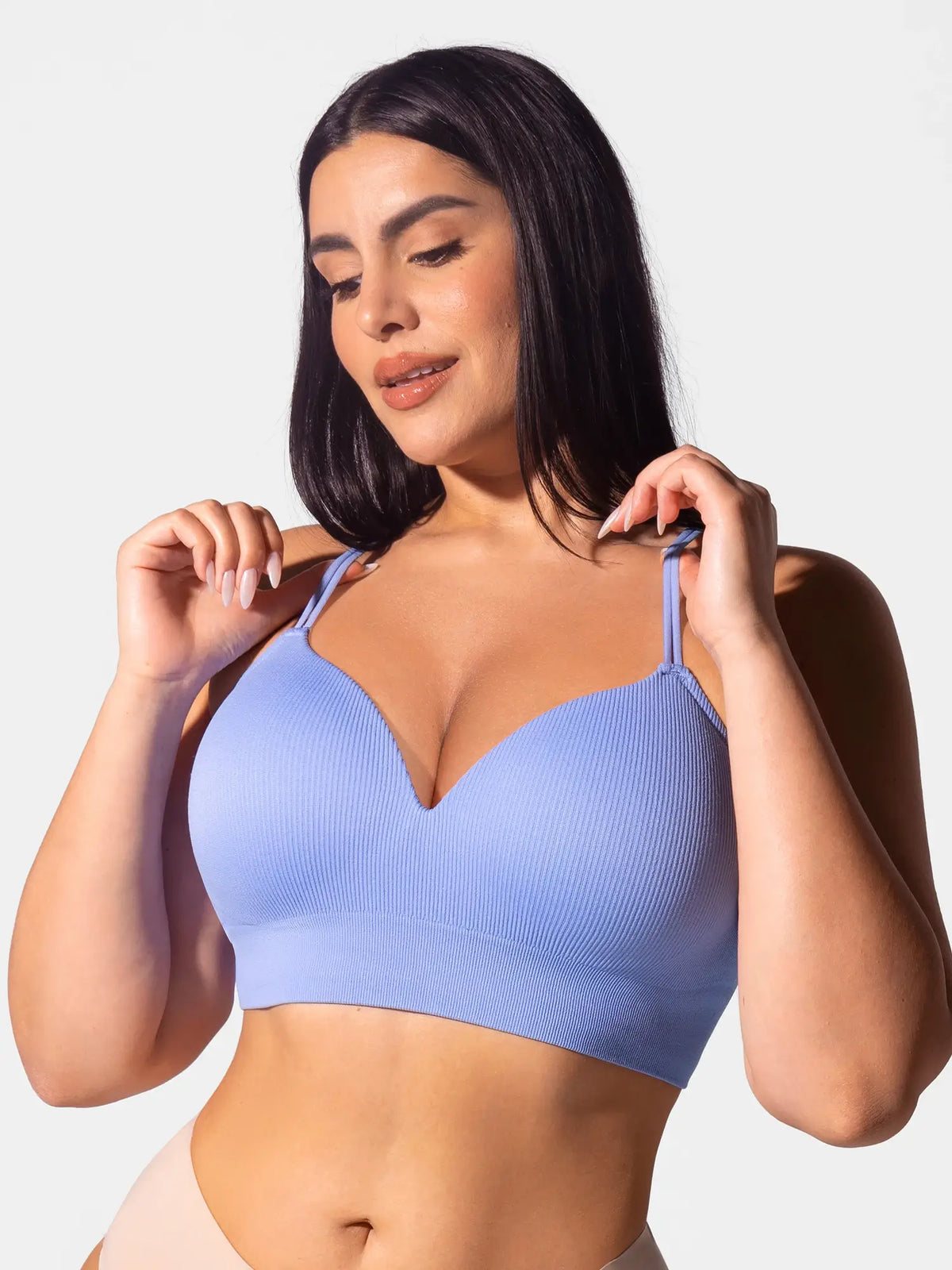 Adjustable Seamless Wireless Ribbed Bra