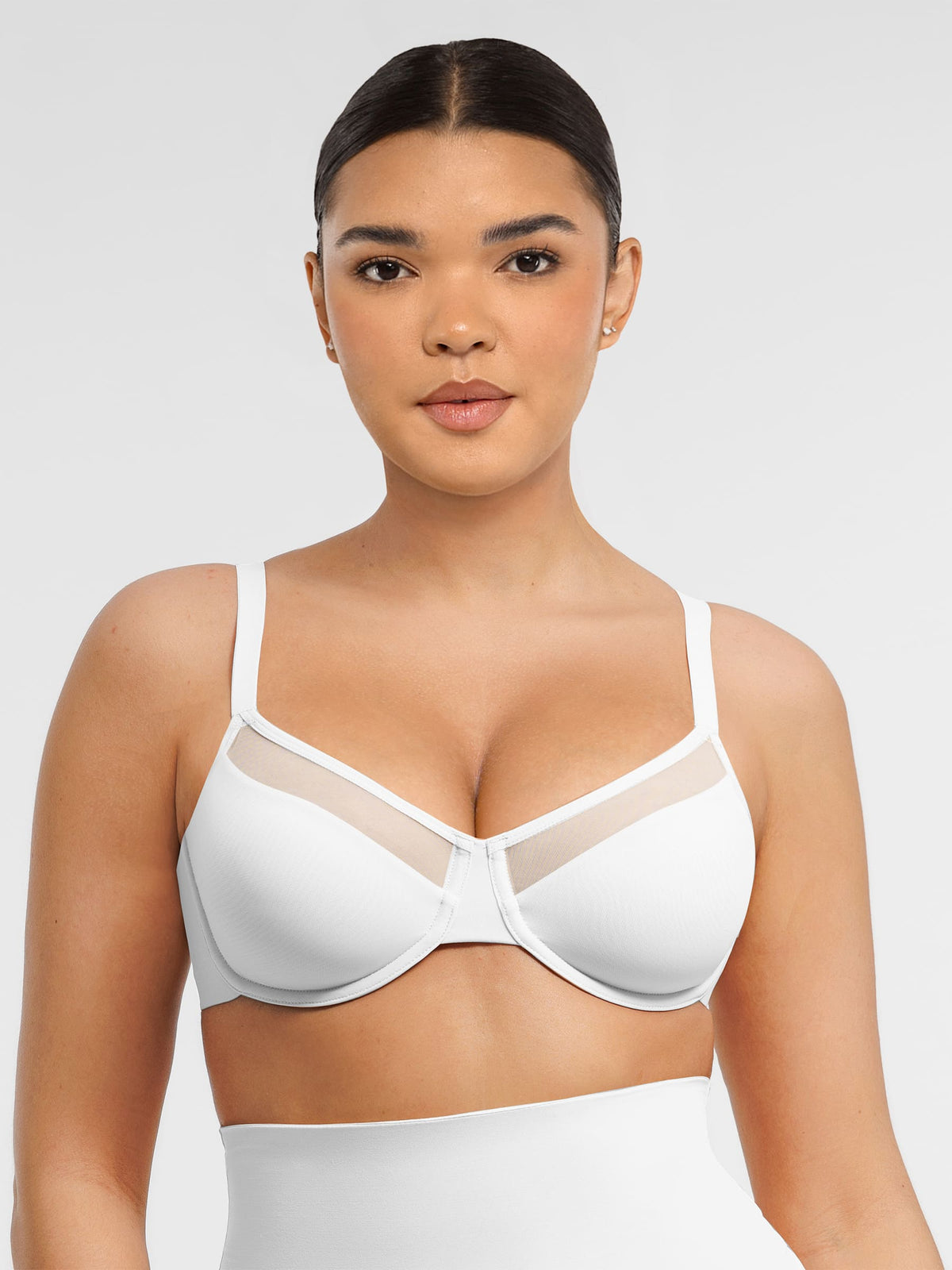 Sheer Mesh Full Coverage Unpadded Underwire Bra