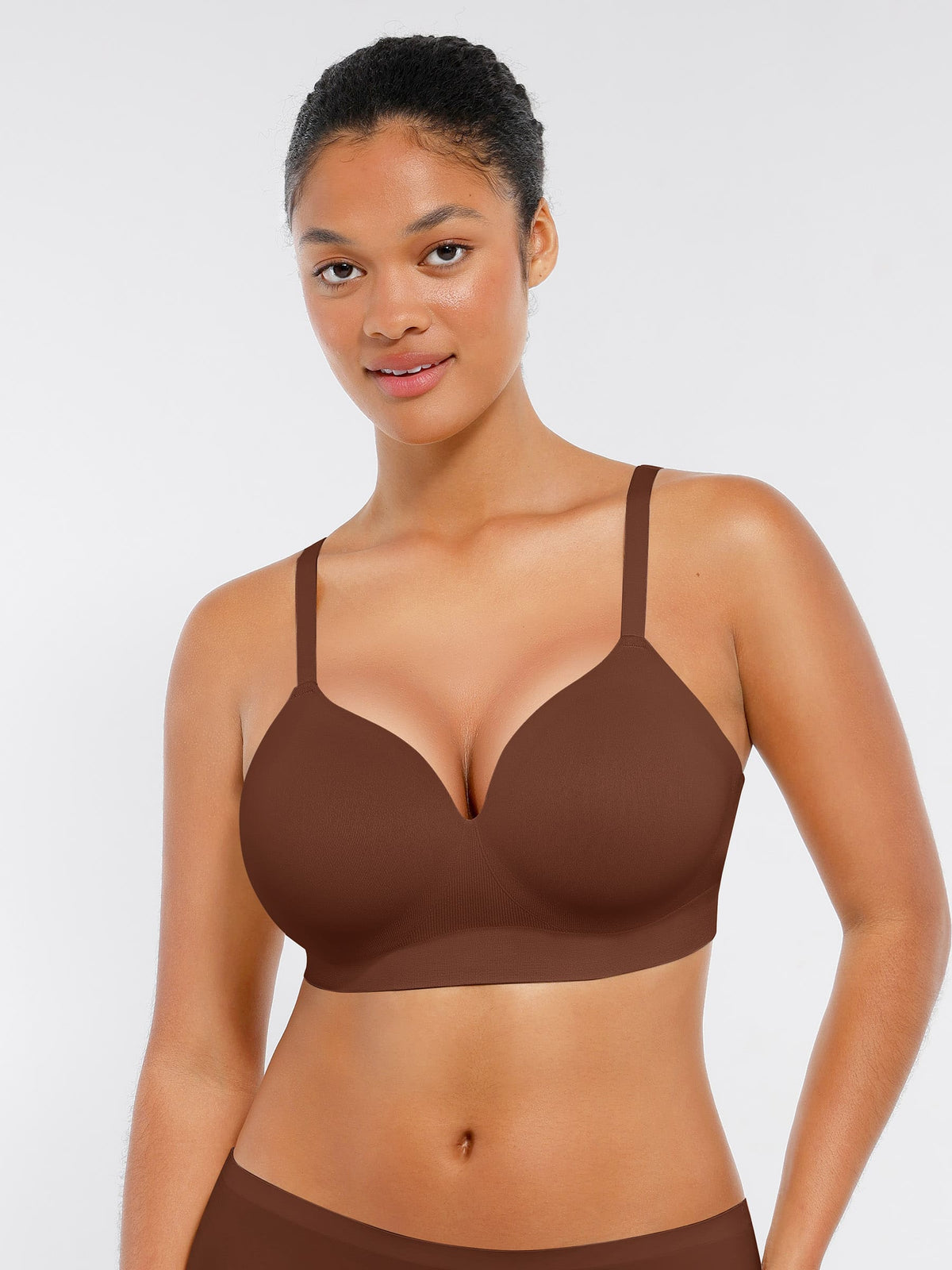 Wireless Seamless Push-Up V-neck Bra