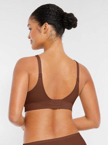 Wireless Seamless Push-Up V-neck Bra