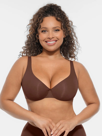 Adjustable Deep V-Neck Underwire Bra