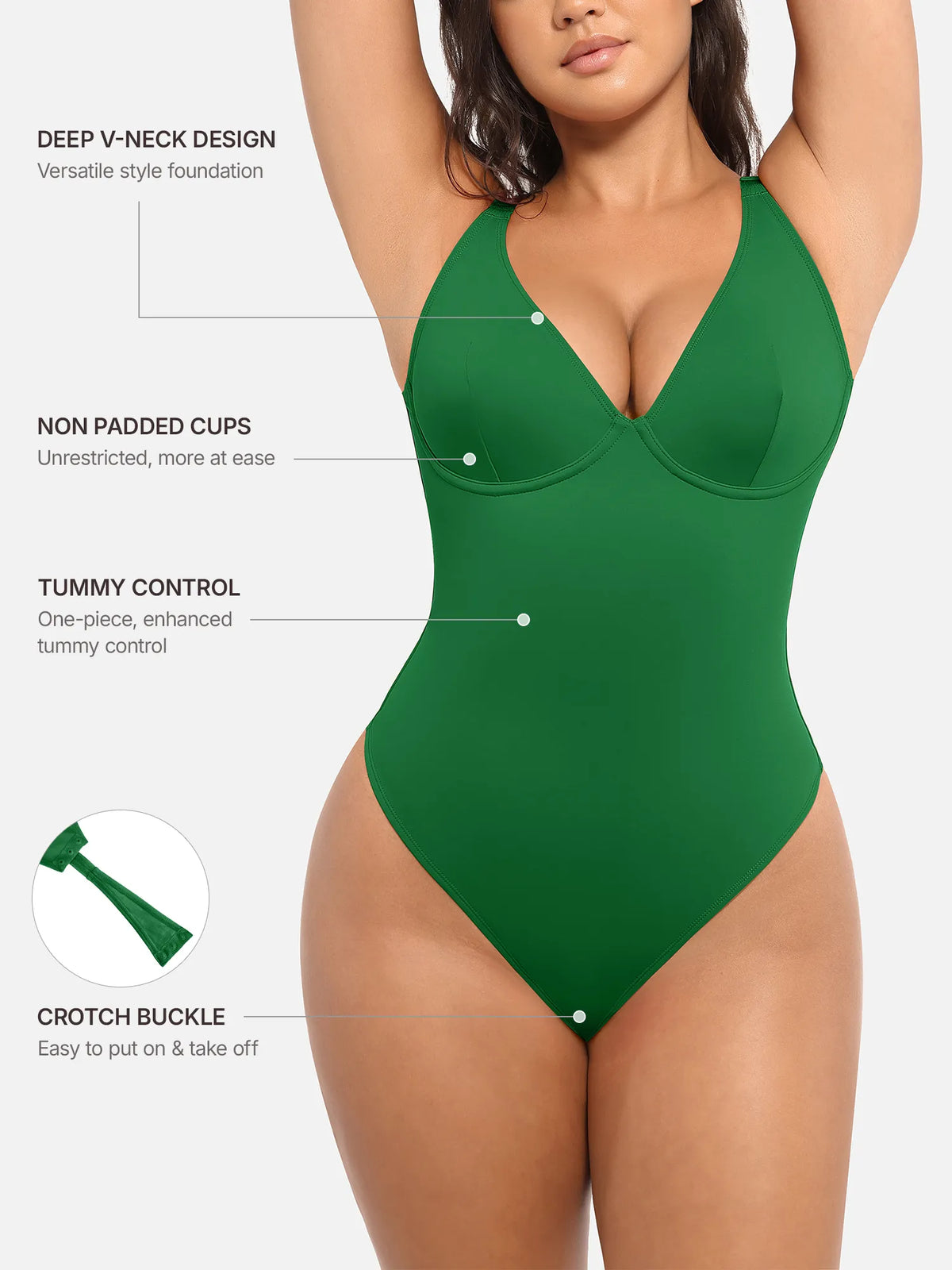 V-Plunge Support Bodysuit [BOGO]