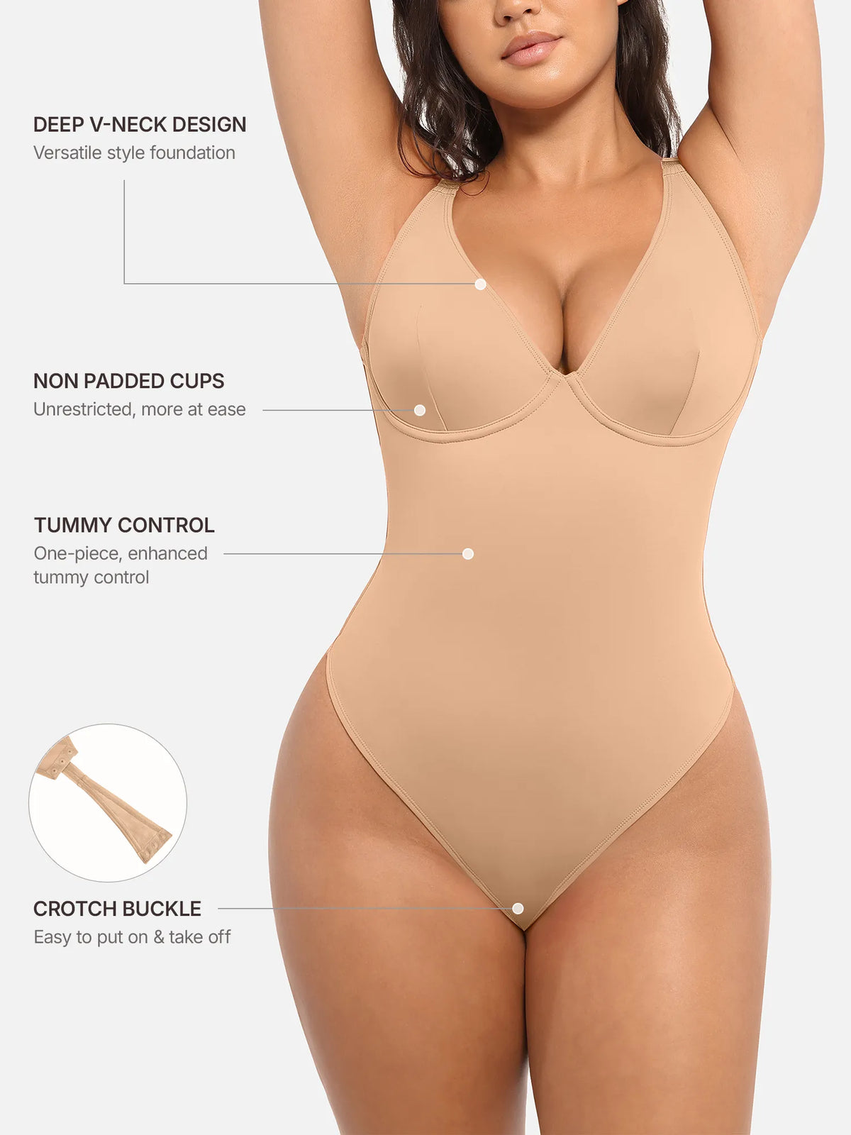 V-Plunge Support Bodysuit [BOGO]