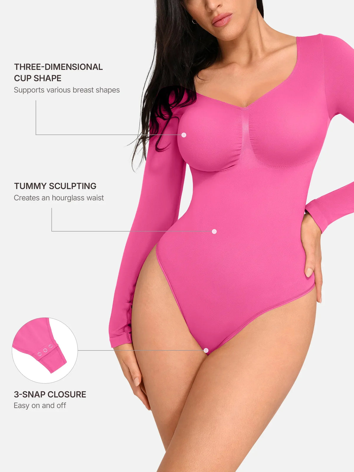 Seamless Long Sleeve Tummy Control Classic Bodysuit