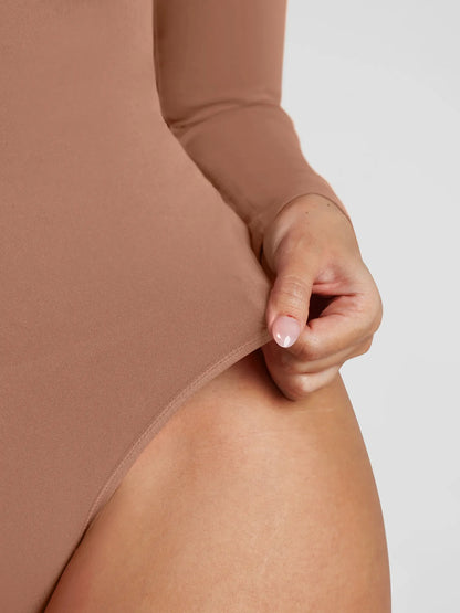 Seamless Long Sleeve Tummy Control Thong Bodysuit