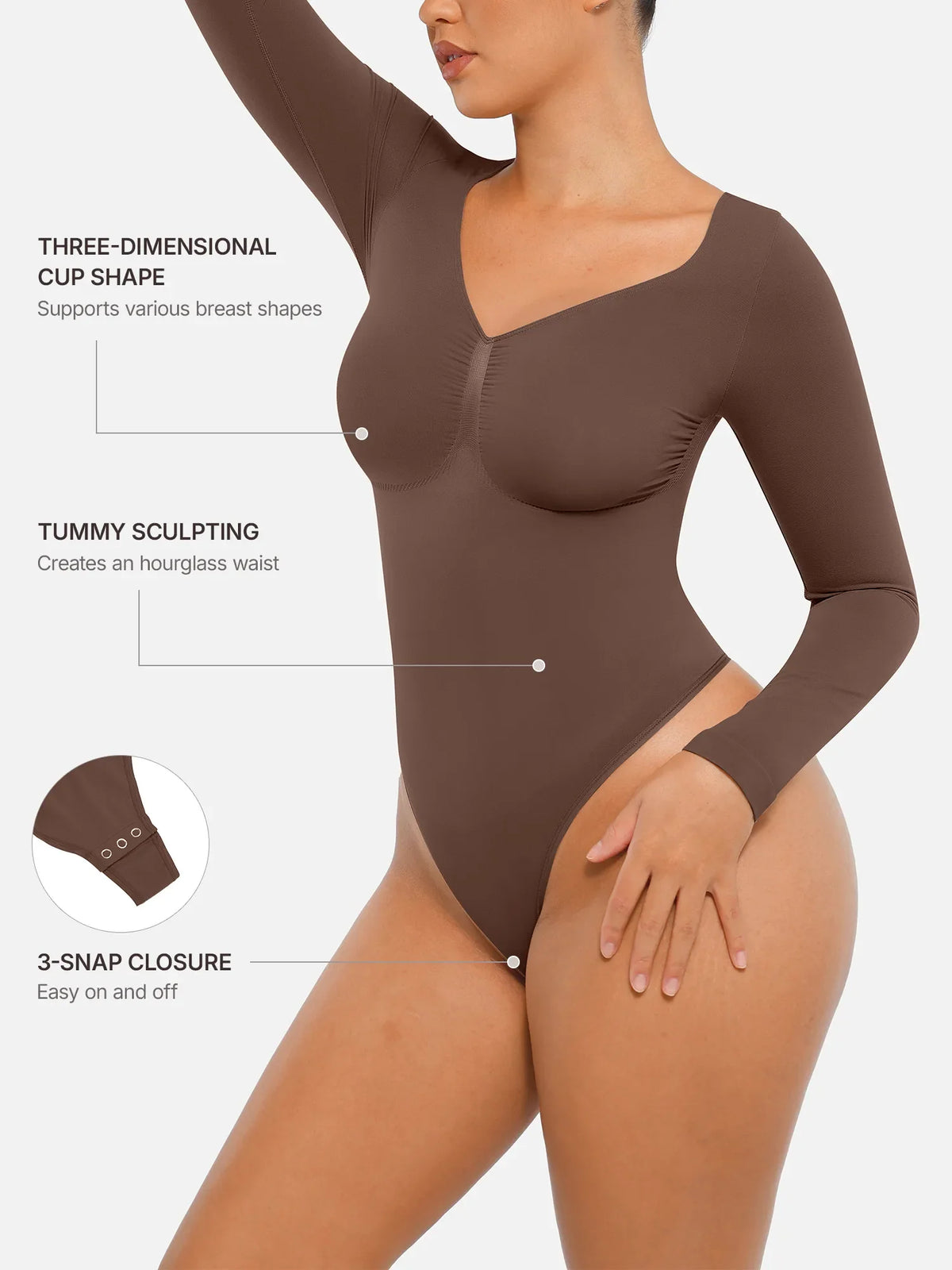 Seamless Supportive Long Sleeve Tummy Control Bodysuit [BOGO]