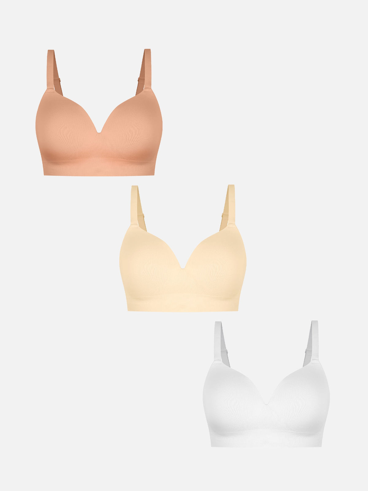 Wireless Seamless Push-Up V-neck Bra