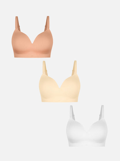 Wireless Seamless Push-Up V-neck Bra