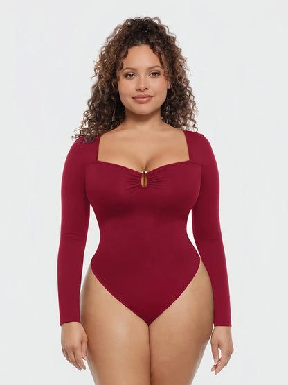Ultra-Stretch Tummy Control Long-Sleeve Bodysuit